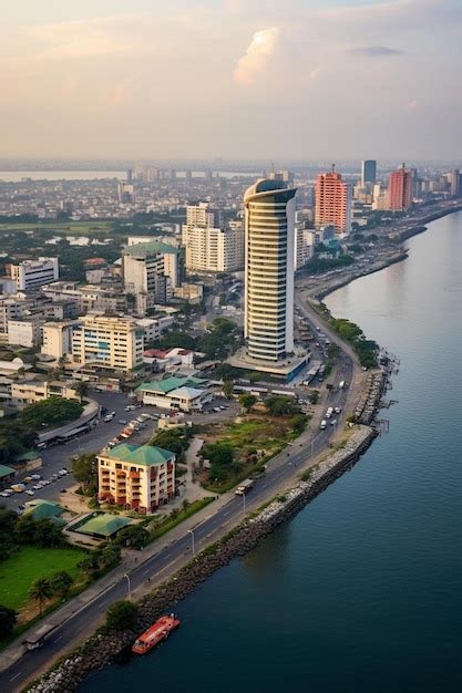 Premium AI Image | aerial view of victoria island lagos nigeria