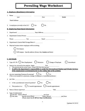 Fillable Online K State Prevailing Wage Worksheet K State Fax Email