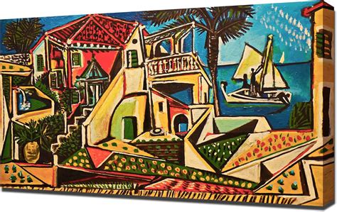 Pablo Picasso Mediterranean Landscape Framed Canvas Art Print Reproduction