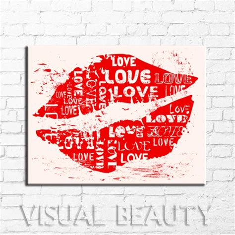 FREE SHIPPING LOVE Letter Painting Word Art Canvas Painting Oil Print on Canvas For Living Room ...