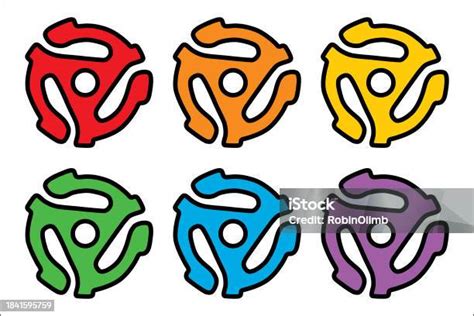 Outlined Line 45 Rpm Record Adapter Icon Stock Illustration Download