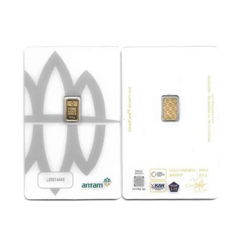 Jual Emas Batangan ANTAM 24K 0 5g Kemasan Certicard Shopee Indonesia