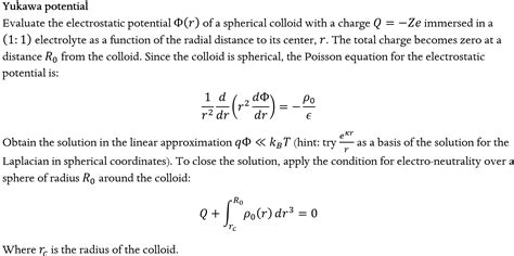 Yukawa Potential Evaluate The Electrostatic Potential Chegg
