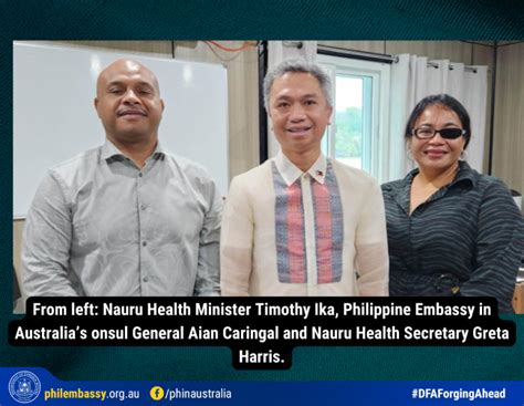 Nauru Health Minister Meets With Philippine Officials Expresses Desire