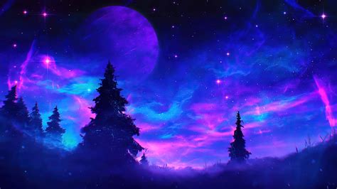 Beautiful, Night, Sky, Scenery, Anime, Digital Art, 4k, HD Wallpaper ...