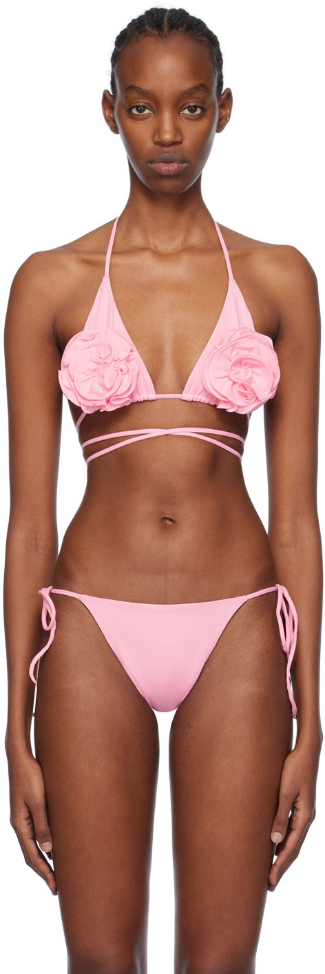 Magda Butrym Pink Floral Bikini Top Magda Butrym