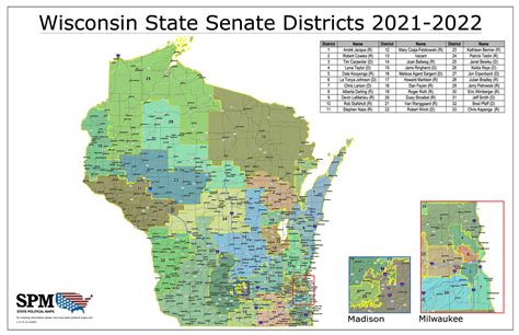 Wisconsin Political and State Legislative Wall Maps – State Political Maps