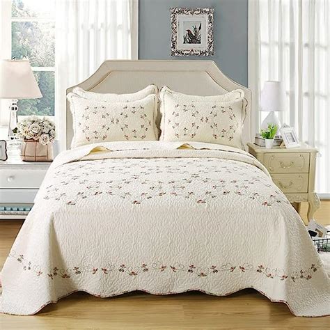 Amazon Vctops Piece Embroidered Quilt Set Oversized Queen