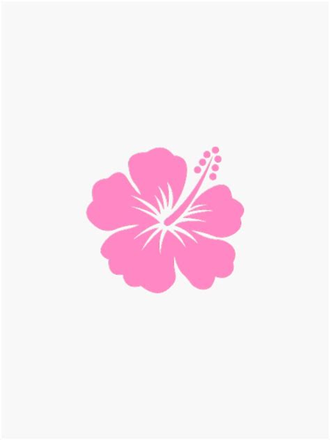 Light Pink Hibiscus Flower Sticker For Sale By Olivial0624 Redbubble