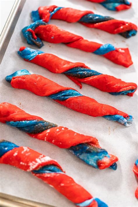 Patriotic Cinnamon Twists Stock Image Image Of Dough