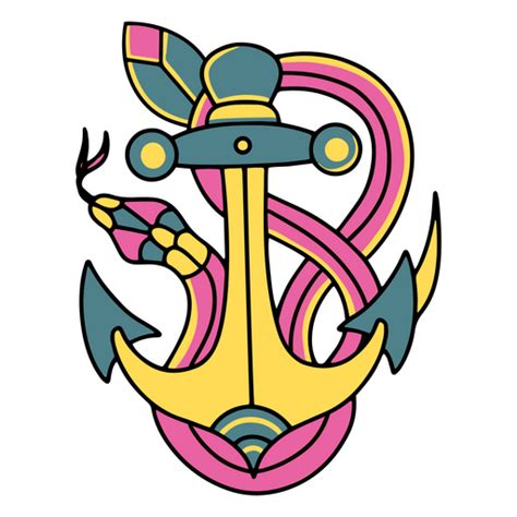 Diseño Png Y Svg De Tatuaje De Serpiente Ancla Para Camisetas