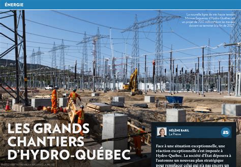 Les Grands Chantiers Dhydro Qu Bec La Presse