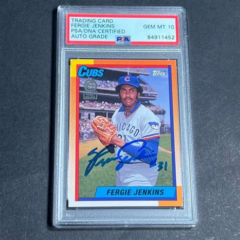 Topps Fergie Jenkins Signed Card Auto Psa Slabbed Etsy