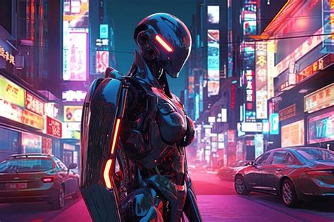 Dise O De Ilustraci N De Robot Futurista Por Ai Generativo Foto Premium