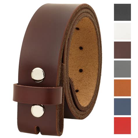 Falari Replacement Genuine Leather Belt Strap Without Buckle Snap On