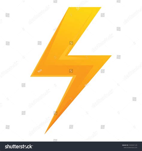 Thunderbolt Button Interface Icon Cartoon Thunderbolt Stock Vector ...