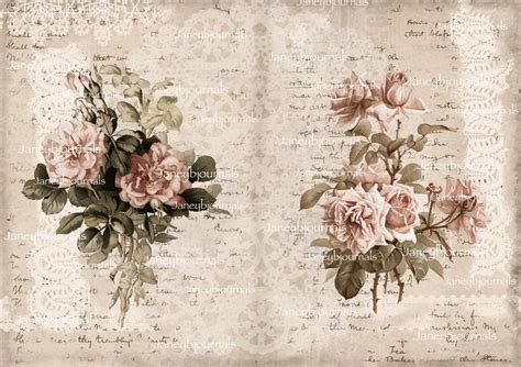 Stunning Junk Journal Digi Kit Faded Roses 22 Pages Vintage Etsy