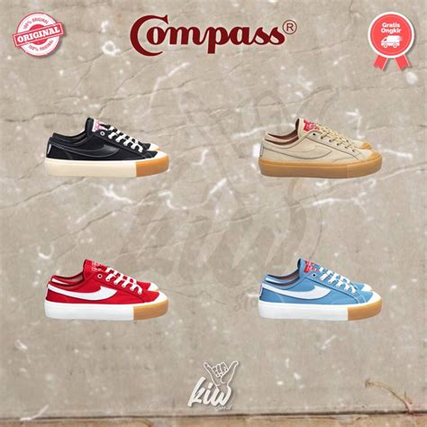 Jual Compass Gazelle Low Black Gum Red Gum Blue Sky Cappuccino