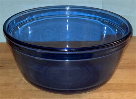 Vintage Anchor Hocking Cobalt Blue Glass Mixing Bowl 15 Qt Ebay