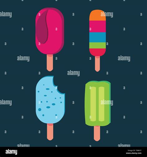 Ice Cream Stick Vector Illustration Set Stock Vector Image And Art Alamy