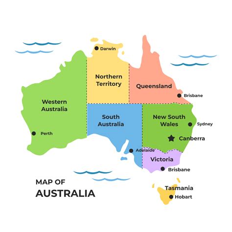 Free Multicolor Australia Map Vector Template Edit Online And Download