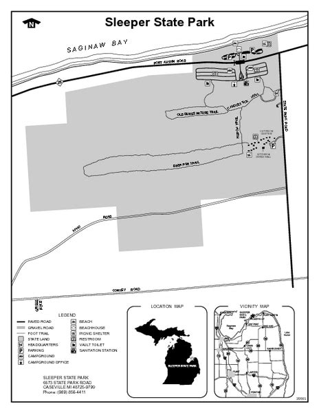 Sleeper State Park Michigan Site Map - Sleeper State Park Michigan ...