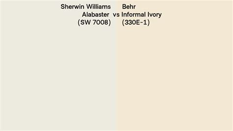 Sherwin Williams Alabaster Sw 7008 Vs Behr Informal Ivory 330e 1