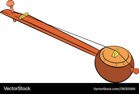 Traditional Indian Ektara Icon Cartoon Royalty Free Vector