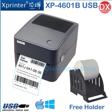 Jual PRINTER THERMAL BARCODE LABEL STIKER XPRINTER XP D4601B USB HOLDER