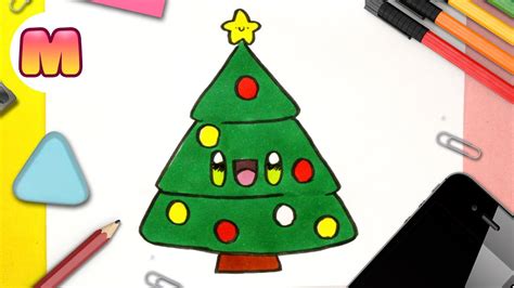 Como Dibujar Un Arbol De Navidad Kawaii 🎄dibujos De Navidad Fáciles 🎄arbol De Navidad En Español