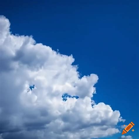 Blue Sky With A Fluffy Cloud On Craiyon