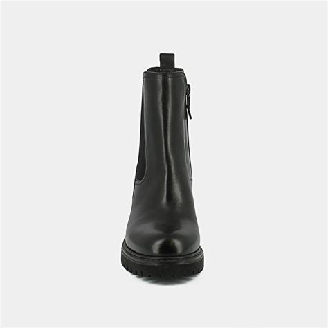 Chelsea Boots à Semelles Crantées En Cuir Noir Jonak