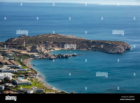 View From Holy Monastery Of Panagia Tsambika Sunny Day Stock Photo Alamy