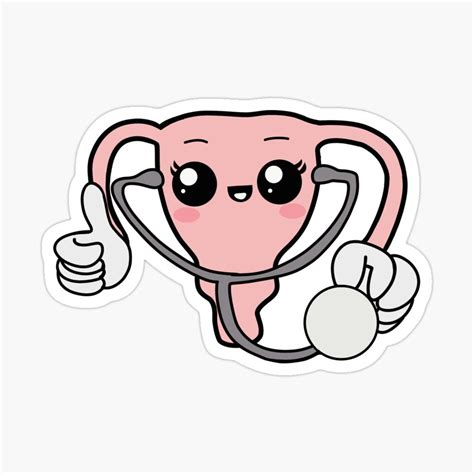 Gynecologist Uterus With Stethoscope Sticker For Sale By Mermaidssparkle Medical Stickers