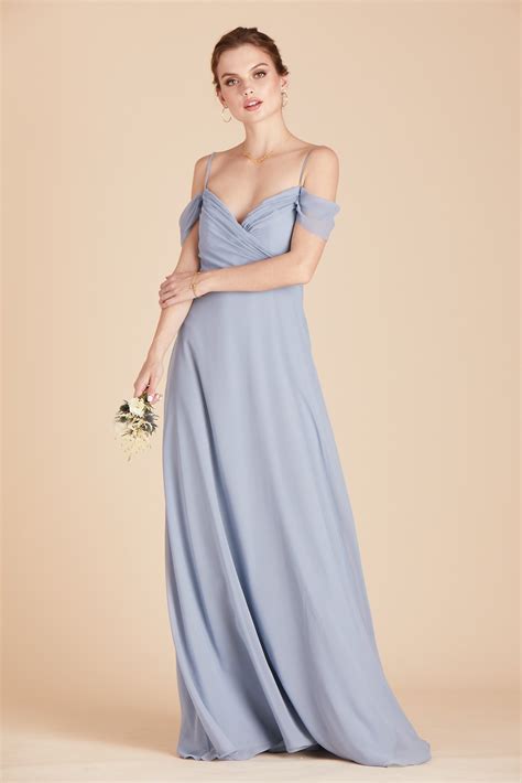 Spence Convertible Chiffon Bridesmaid Dress In Dusty Blue Bird