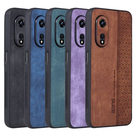 Para Oppo A G Azns D Capa De Telefone Textura De Pele Marrom