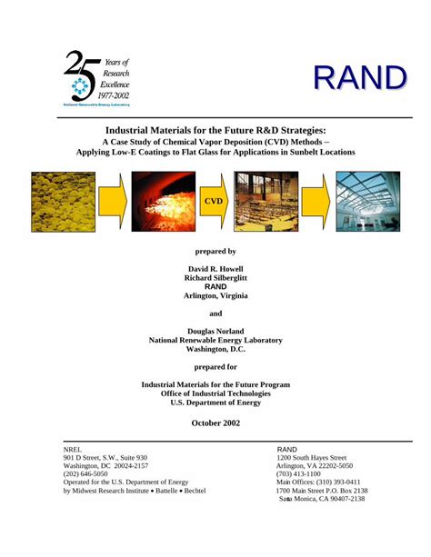 Pdf Itp Materials A Case Study Of Chemical Vapor Deposition Cvd