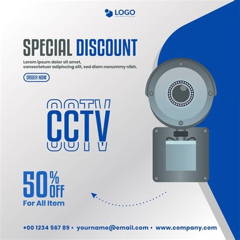 Premium Vector | Vector promotional cctv poster design