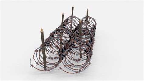 Low Poly Barb Wire Obstacle 3d Asset Low Poly Cgtrader