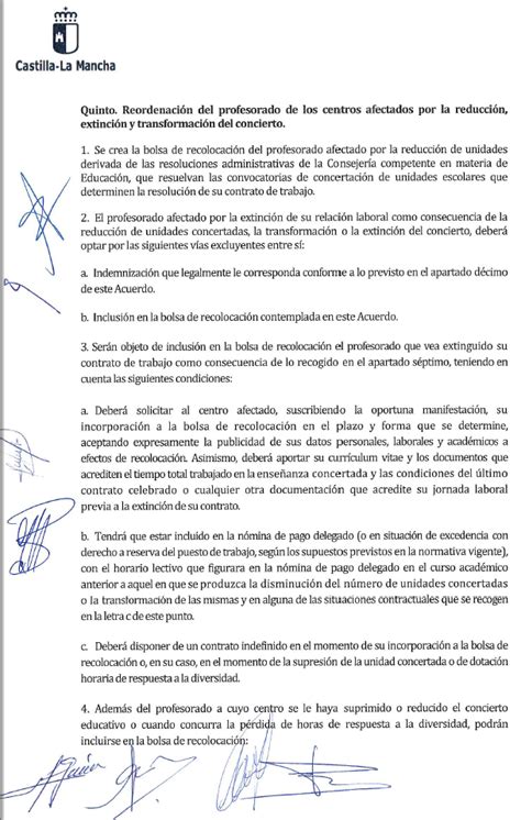 Acuerdo Mantenimiento Empleo Ense Anza Concertada