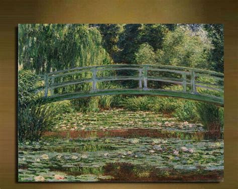 Sch Ne Leinwand Abstraktes Monet Lgem Lde Seerose Bild Gedruckt Auf