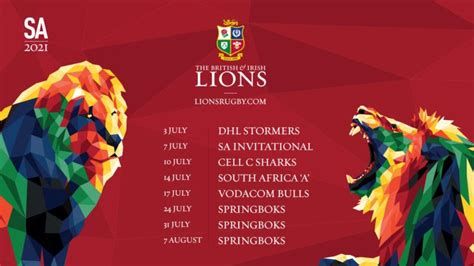 Fixtures Announced For British & Irish Lions 2021 Tour Of South Africa