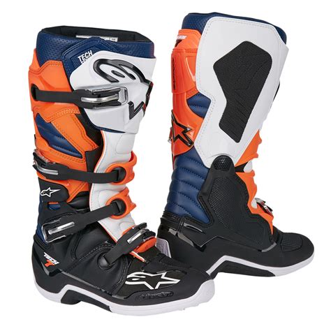 Alpinestars Stivali Mx Tech Nero Arancione Bianco Blu Maciag Offroad