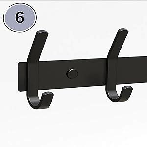 Sayoneyes Matte Black Coat Rack Wall Mount With Double Hooks For