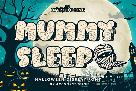 Mummy Sleep Halloween Display Font Handwriting Fonts Creative Market