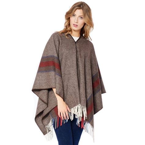 Poncho Marr N Lana Merino Para Mujer Grazalema