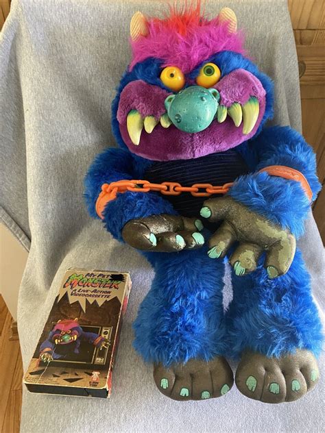 Vintage 1986 My Pet Monster Amtoy 24 Inch Big Plush Original With Cuffs