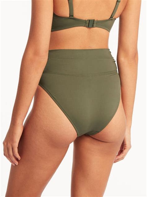 Sea Level Essentials Wrap High Waist In Khaki Sandpipers