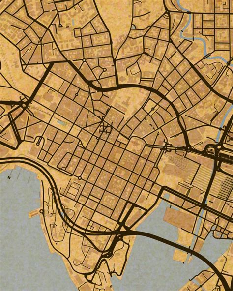 Oslo City Digital Map Poster Retro Maps And More