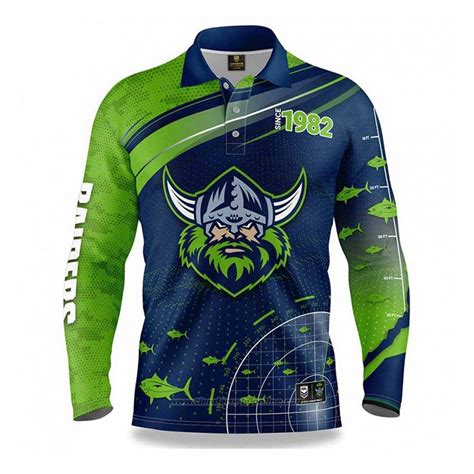 Camiseta NRL Canberra Raiders Rugby 2022 Fish Finder Envio Gratis